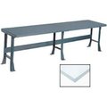 Global Equipment Production Workbench w/ Laminate Square Edge Top, 144"W x 30"D, Gray 500313